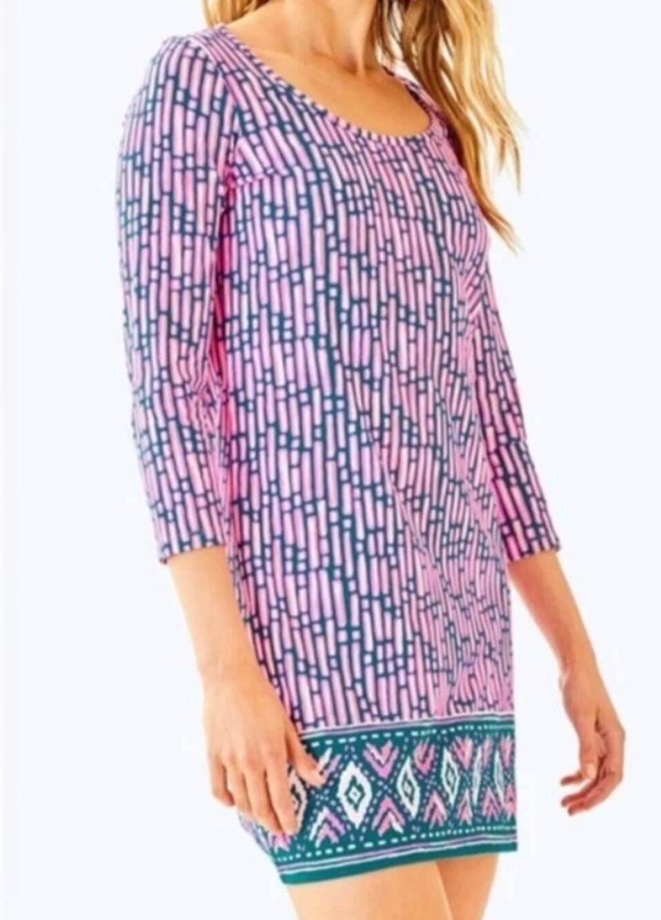 Lilly Pulitzer Pink Blue Mandevilla Slatehouse Beacon Dress Women's size XS